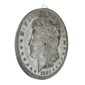 Morgan Silver Dollar Image auf Dartboard Dartscheibe (Vorderseite Links)