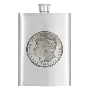 Morgan Silver Dollar Image auf Flask Flachmann
