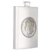 Morgan Silver Dollar Image auf Flask Flachmann (Rechts)