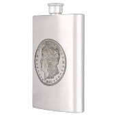 Morgan Silver Dollar Image auf Flask Flachmann (Links)