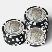 Morgan Silver Dollar Image auf Poker Chips (Stapel)