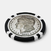 Morgan Silver Dollar Image auf Poker Chips (Einzeln)