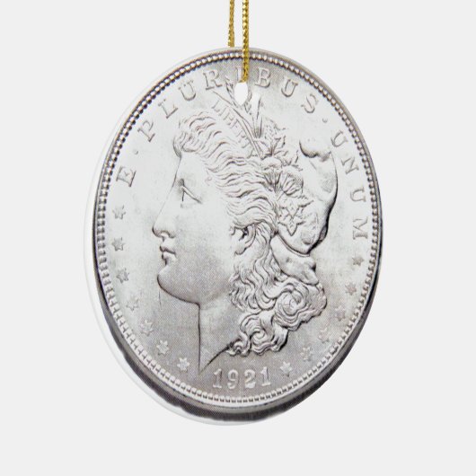 MORGAN SILVER DOLLAR KERAMIK ORNAMENT (Rechts)