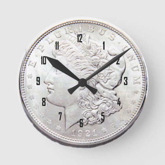 MORGAN SILVER DOLLAR RUNDE WANDUHR (Vorderseite)