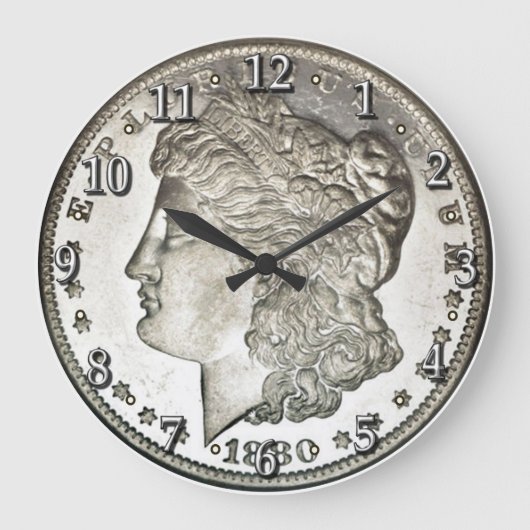 Morgan Silver Dollar Uhr mit Zahlen (Vorderseite)