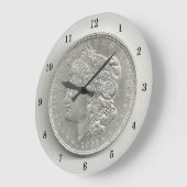 Morgan Silver Dollar Wall Clock 1921 Große Wanduhr (Winkel)