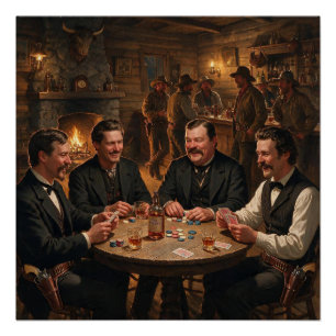 Morgan Wyatt Virgil Earp Doc Holiday beim Pokern Poster