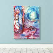 MORGANA / Magie und Geheimnis, rosa Blaue Fantasie Leinwanddruck (Insitu (Holzboden))