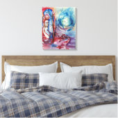 MORGANA / Magie und Geheimnis, rosa Blaue Fantasie Leinwanddruck (Insitu (Schlafzimmer))