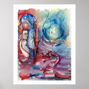 MORGANA / Magie und Geheimnis, rosa Blaue Fantasie Poster