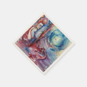 MORGANA / Magie und Geheimnis, rosa Blaue Fantasie Serviette (Ecke)