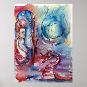 MORGANA / Magie und Mysterium Rosa Blaue Fantasie Poster