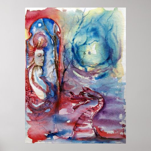 MORGANA / Magie und Mysterium Rosa Blaue Fantasie Poster (Vorne)