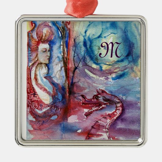 MORGANA-Monogramm Silbernes Ornament (Vorne)