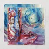 MORGANA, rosa blau Einladung (Vorne/Hinten)