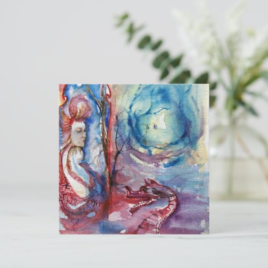 MORGANA, rosa blau Einladung (Stehend Vorderseite)