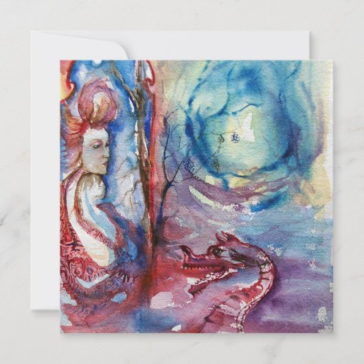 MORGANA, rosa blau Einladung (Vorderseite)