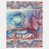 MORGANA Verzauberung und Drache ,Rosa blaue Fantas Fleecedecke (Vorderseite)