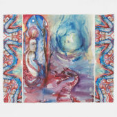 MORGANA Verzauberung und Drache ,Rosa blaue Fantas Fleecedecke (Vorderseite (Horizontal))