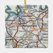 Morganfield KY Vintag Map Keramikornament (Vorderseite)