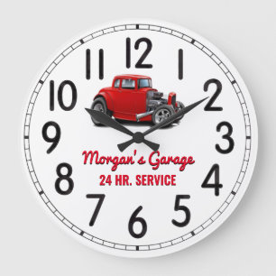 Morgans große Vintage-Uhr für die Garage mit 24 St Wanduhr
