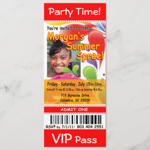 Morgans SommerSpree VIP-Karten-Foto-Party (rot) Einladung