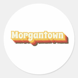 Morgantown Retro Vintager Text Runder Aufkleber