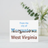 Morgantown WV Skyline Word Cutout Postkarten (Stehend Vorderseite)