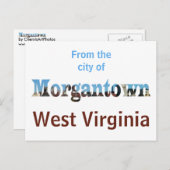 Morgantown WV Skyline Word Cutout Postkarten (Vorne/Hinten)