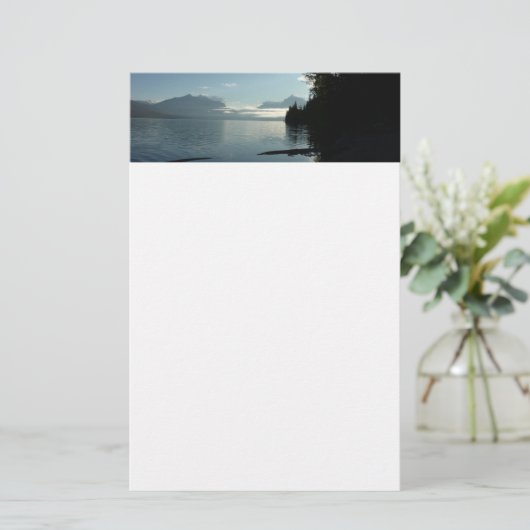 Morgen am McDonald-See im Glacier-Nationalpark Briefpapier (Stehend Vorderseite)