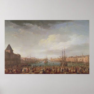 Morgen-Ansicht des inneren Hafens von Marseille Poster