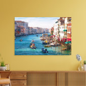 MORGEN AUF DER GRAND CANAL Stretched Canvas Print Leinwanddruck (Insitu (Wohnzimmer))
