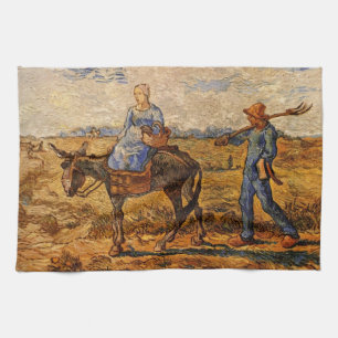 Morgen, Bauernpaar von Vincent van Gogh Geschirrtuch