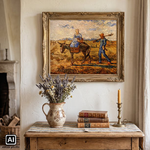 Morgen, Bauernpaar von Vincent van Gogh Poster