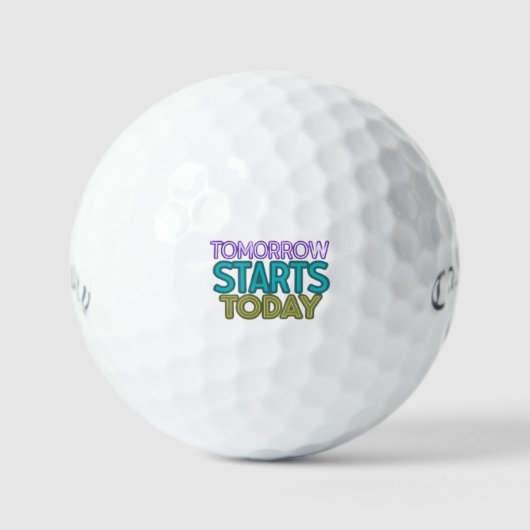 Morgen beginnt heute golfball (Vorderseite)