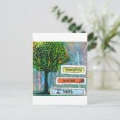 Morgen beginnt heute postkarte (Stehend Vorderseite)