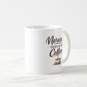 Morgen beginnt nach dem Kaffee – Minimaler Kaffeel Kaffeetasse (VorderseiteRechts)