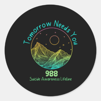 Morgen braucht 988 Auszeichnungen zur Suizidpräven Runder Aufkleber