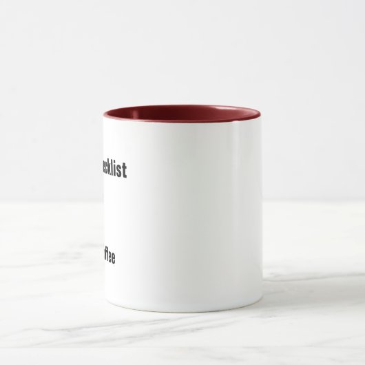 Morgen Checklist Kaffee Funny Novelty Geschenk Tasse (Zentrum)