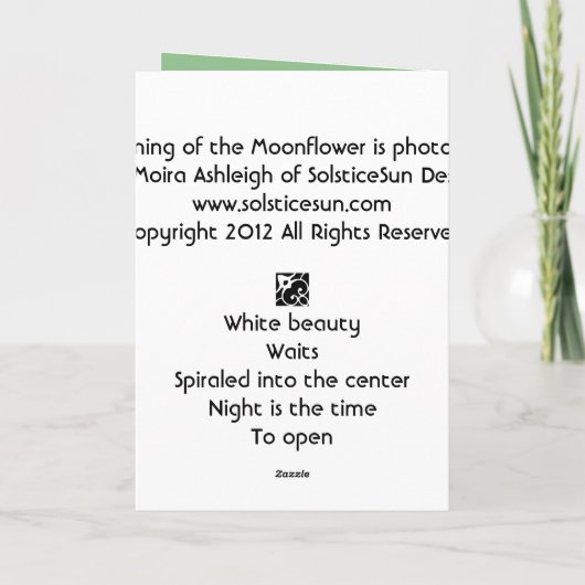 Morgen des Moonflower Karte (Rückseite)