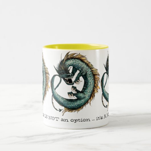 Morgen-Drache-Fantasie-Tasse Zweifarbige Tasse (Mittel)