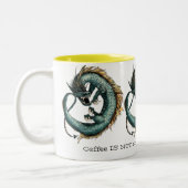 Morgen-Drache-Fantasie-Tasse Zweifarbige Tasse (Links)