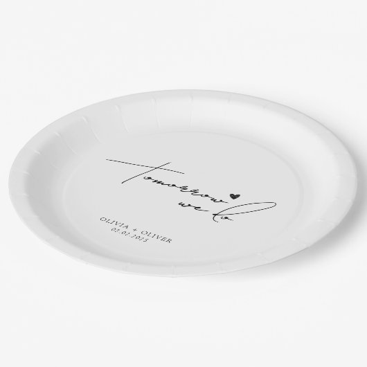 Morgen essen wir Probe Pappteller (Schrägansicht)