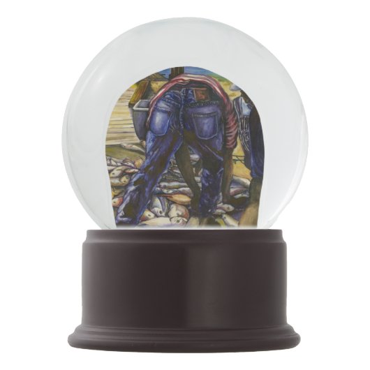 Morgen Fang, Hafen Insel, Bahamas Schneekugel (Rückseite)