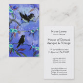 Morgen-Farben: Vogel-Malerei im Blau u. im Türkis Visitenkarte (Vorne/Hinten)