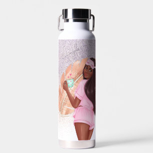 Morgen Faux Glitter Mädchen Schwarz  Trinkflasche