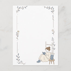 Morgen-Fenster-Leser Minimal Leise Braun Postkarte