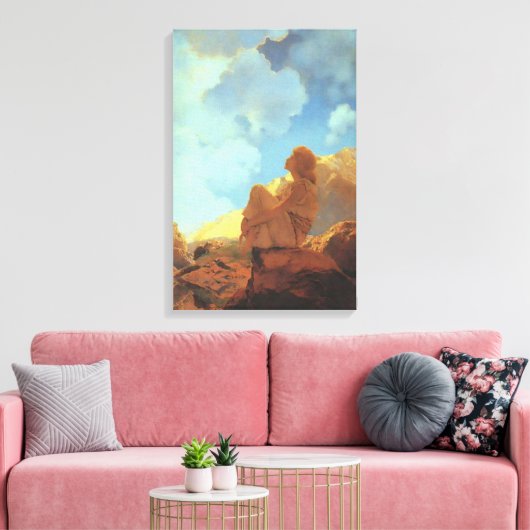 Morgen (Frühling), Maxfield Parrish Fine Art Leinwanddruck (Insitu (Wohnzimmer))