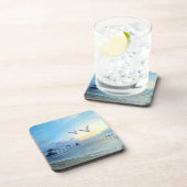 Morgen-Gezeiten-Strand-Thema-PlastikUntersetzer Untersetzer (Rechte Seite)