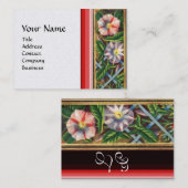 MORGEN GLORY MONOGRAM WHITE PEARL PAPIER VISITENKARTE (Vorne/Hinten)